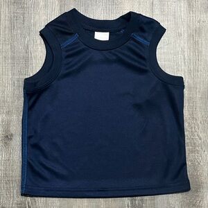 💞 New Baby & Toddler Boys Size 2T Navy Blue Jersey Mesh Muscle Tank Top